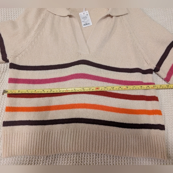 🌟40% OFF NWT Marine Layer Claire Relaxed V-Neck Sweater with Colorful Stripes - Picture 4 of 6